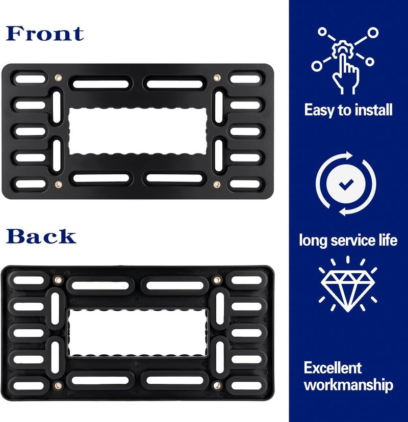 OKLPF No-Drill Front License Plate Mounting Kit - Universal License Plate Bracket Holder for Cars, Trucks & SUVs with Stainless Steel Hardware & Anti-Theft Screws - Image 3